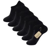 The Essentials Wardrobe 6PK Mens Bamboo Trainer Socks - UK 9-11/EU 43-45 - Black