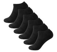 The Essentials Wardrobe 6PK Mens Half Terry Trainer Socks - UK 9-11/EU 43-45 - Black