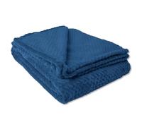 The Essentials Wardrobe Fleece Blanket Flannel Super Soft Warm Cosy Waffle Throw Versatile Blanket for Home Sofa Bedspread Travel Camping Outdoor (Navy-1 Single Size 125x150cm)