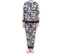 The Essentials Wardrobe Girls LS Pyjamas Set - Hearts - Cream - 6/7 Years