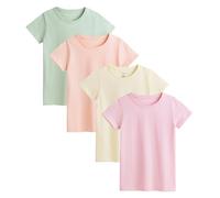 The Essentials Wardrobe Girls TEW 4 Pack T- Shirt - Pastel- 8/9 Years