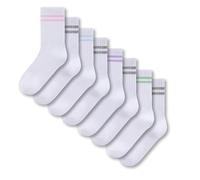 The Essentials Wardrobe Girls TEW 8 Pack Sports Ankle Socks - UK 4-6/EU 37-40 - White