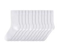 The Essentials Wardrobe Kids TEW 12 Pack Ankle Socks - UK 12.5-3.5/EU 31.5-36 - White