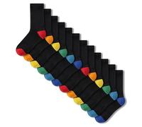 The Essentials Wardrobe Kids TEW 12 Pack H&T Ankle Socks - UK 12.5-3.5/EU 31.5-36 - Black