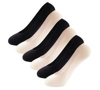 The Essentials Wardrobe Ladies 6 & 12 pairs Invisible Low Cut No Show Socks Womens Breathable Combed Cotton Socks with Anti-Slip Grip & Flat Toe Seam Stretch Casual Socks