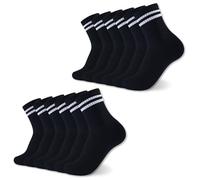 The Essentials Wardrobe Ladies TEW 12 Pack Sports Ankle Socks - UK 4-8/EU 37-42 - Black
