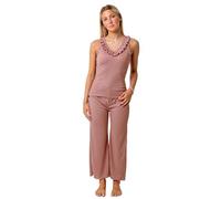 The Essentials Wardrobe Ladies TEW 3/4 Leg Pyjamas - Fine Rib - D. Rose - 8-10