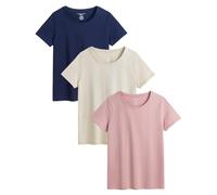 The Essentials Wardrobe Ladies TEW 3 Pack T- Shirt - Navy-Mid - Large