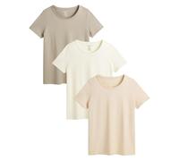 The Essentials Wardrobe Ladies TEW 3 Pack T- Shirt - Neutral - Small