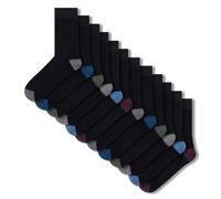 The Essentials Wardrobe Mens 12 Pack Contrast H&T Socks - UK 6-11/EU 39-45 - Mid