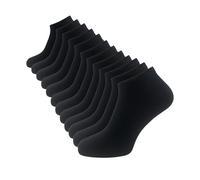 The Essentials Wardrobe Mens 12 Pack Trainer Liner Socks - UK 6-11/EU 39-45 - Black