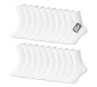 The Essentials Wardrobe Mens 20 Pack Terry Sports Socks - UK 9-11/EU 43-45 - White