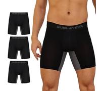 The Essentials Wardrobe Mens Bamboo Boxers 3 Pack Breathable Elasticated Waistband Premium Underwear Contoured 3D Pouch Anti-Chafe Panels Anti Leg Ride-up Mens Sports Boxers