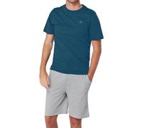 The Essentials Wardrobe Mens TEW Shorty Pyjamas - Contrast - Blue/Grey Marl - X Large