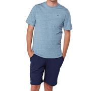 The Essentials Wardrobe Mens TEW Shorty Pyjamas - Contrast - Blue Marl/Navy - XX Large