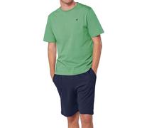 The Essentials Wardrobe Mens TEW Shorty Pyjamas - Contrast - Sage/Navy - Large