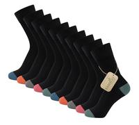 The Essentials Wardrobe Unisex 10 Pairs Bamboo Socks Mens Ladies Naturally Anti-Bacterial Reinforced Heel & Toe Adult Socks Flat Toe Seam Machine Washable Socks