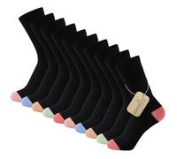 The Essentials Wardrobe Unisex 10 Pairs Bamboo Socks Mens Ladies Naturally Anti-Bacterial Reinforced Heel & Toe Adult Socks Flat Toe Seam Machine Washable Socks