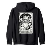 The Esthetitian Tarot Card Skelleton Beautician Halloween Zip Hoodie
