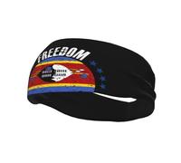 The Eswatini Flag and Freedom Headbands Men Women Non Slip Wicking Sports Sweatband for Gym Basketball Yoga Hairbands