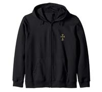 The Eternal Heart in Pave Celtic Gold Cross Zip Hoodie