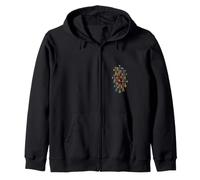 The Eternal Red Heart Colorful Cross Zip Hoodie