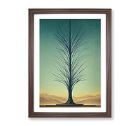 The Ethereal Tree No.2 Framed Print | A2 Walnut Framed Wall Art | Ready to Hang | Modern Floral Picture | Living Room Bedroom Lounge Office