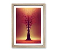 The Ethereal Tree No.4 Framed Print | A2 Oak Framed Wall Art | Ready to Hang | Modern Floral Picture | Living Room Bedroom Lounge Office