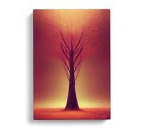 The Ethereal Tree Red Red Peach Canvas Wall Art Print 30x20 Inch