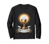 The Eucharist Chalice Catholic Mass and Adoration Long Sleeve T-Shirt