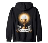 The Eucharist Chalice Catholic Mass and Adoration Zip Hoodie