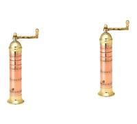 The European Authentic Genuine Greek 2-Piece set: Copper Brass Pepper Mill 9" / 9-inch & Copper Brass Salt Mill 8" / 8-inch Elegant- Absolutely Exquisite Luxury Kitchen Gift Shaker Grinder #414#418