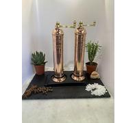 The European Authentic Greek 2-Piece Copper set: Copper Pepper Mill 9" / 9-inch & Salt Mill 9" / 9-inch Elegant- Absolutely Exquisite Luxury Kitchen Gift Shaker 404/409