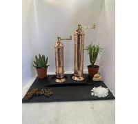 The European Authentic Greek 2-Piece Copper set: Pepper Mill Grinder 7.5" / 7.5-inch & Salt Mill 9" / 9-inch Elegant- Absolutely Exquisite Luxury Kitchen Gift Shaker 402/409