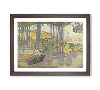 The Evening Air By Henri Edmond Cross Classic Painting Framed Print | A3 Walnut Framed Wall Art | Ready to Hang | Classic Religious Picture | Living Room Bedroom Lounge Office