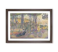 The Evening Air by Henri-Edmond Cross Framed Print | A2 Walnut Framed Wall Art | Ready to Hang | Modern Religious Picture | Living Room Bedroom Lounge Office