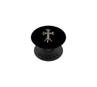 The Ever Dagger Pave Diamonds Gold Cross PopSockets Adhesive PopGrip