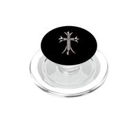 The Ever Dagger Pave Diamonds Silver Cross PopSockets PopGrip for MagSafe