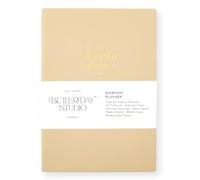 The Everyday Undated Planner Notebook - Faux Leather - A5 216 Page - Task Tracker - Daily Weekly Planning, Life To Do List - Work, Travel, Organiser - Goals, Gratitude, Self Care Sections- Linen Beige