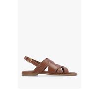 The Evie Luxe Cognac Leather Artisan Sandals - Tan Leather / 38