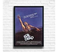 The Evil Dead, Horror Movie Print, Scary Thriller Film Poster, A4 and A3 Size Frame Options Available,Great Home, Pub, Café, Bar Wall Art Print, House gift for horror lovers (A3 Framed (Black))