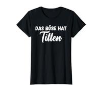 The Evil has Boobs Breasts Bosom Funny Value Graphic T-Shirt, Women, Black, XL