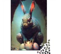 The Evil Rabbit Jigsaw Puzzle 1000 Pieces for Adults, Rabbit Themed Puzzle Gift, Relaxing Challenge, 70x50cm/1000pcs