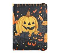 The Evil Yellow Pumpkin Castle on Halloween Leather Passport Holders for travel Travel Documents Organizer Protector Card Holder Passport Case for men Ultra Slim