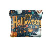 The Evil Yellow Pumpkin on Halloween Fashion Women's Small Leather Change Purse Fancy Makeup Period Bag for Men Women Travel monedas para