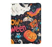The Evil Yellow Pumpkin on Halloween Leather passport book holder for travel Vaccine Case Protector Cover Passport Case for women Waterproof