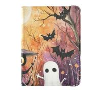 The Evil Yellow Pumpkin on Halloween Leather Passport Holder Cover Wallet for travel Wallet Combo Passport Holder Case for women Lightweight