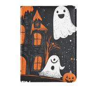 The Evil Yellow Pumpkin on Halloween Leather passport holder for travel women for travel Vaccine Card Holder Cover Combo Wallet Passport Holder for men Waterproof
