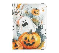 The Evil Yellow Pumpkin on Halloween Leather travel wallet womens passport holder for travel Travel Documents Organizer Protector Passport Cover Holder Wallet Case for women Lightweight