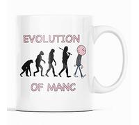 The Evolution of MANC - Karl Pilkington New Quick and Easy Funny Office Style Ceramic Tea and Coffee Mug